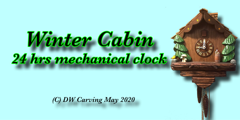 Winter Cabin 24 hrs mechanical clock
